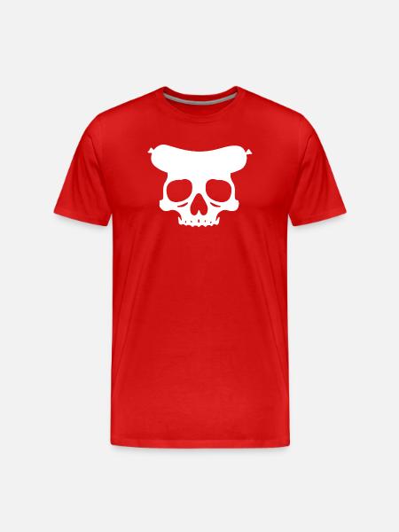 Sausage Skull - Men's Premium Organic T-Shirt - red