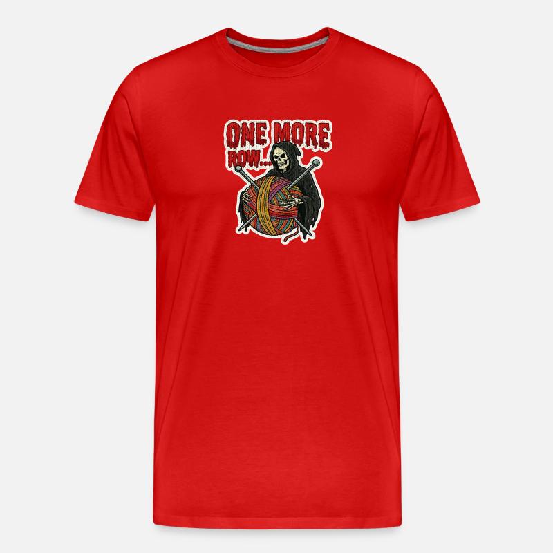 Noch Eine Reihe... Sensenstrick - Männer Premium Bio T-Shirt - Rot