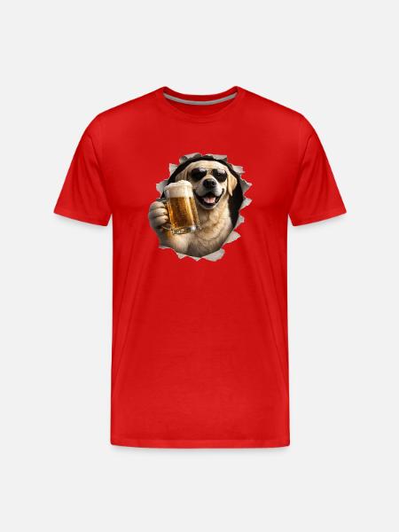 Bière Labrador - T-shirt bio Premium Homme - rouge