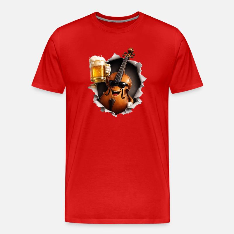 Cello Bier - Männer Premium Bio T-Shirt - Rot