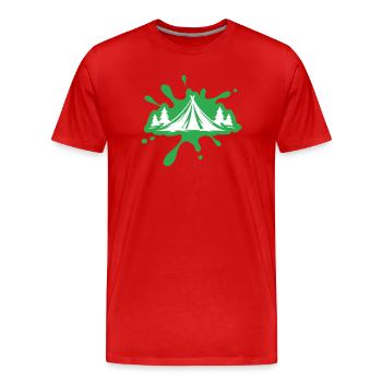Masses de nature de tente de camping - T-shirt bio Premium Homme - rouge - Devant - Damien (186cm)