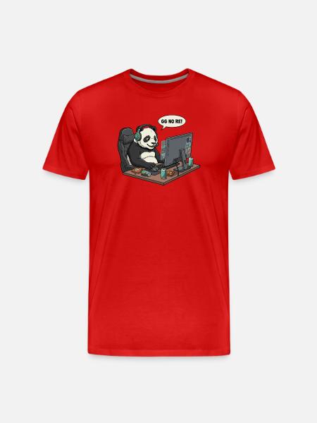 Panda Gamer GG NO RE - Men's Premium Organic T-Shirt - red