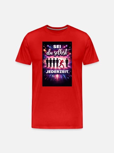 Sei du selbst jederzeit - Männer Premium Bio T-Shirt - Rot