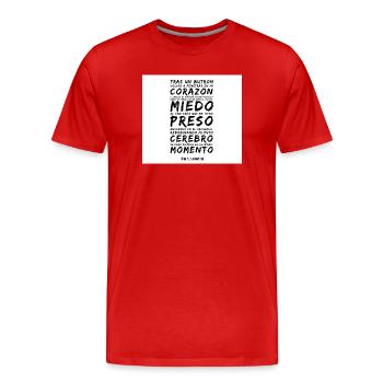 Cœur et Peur en vers - T-shirt bio Premium Homme - rouge - Devant - Damien (186cm)