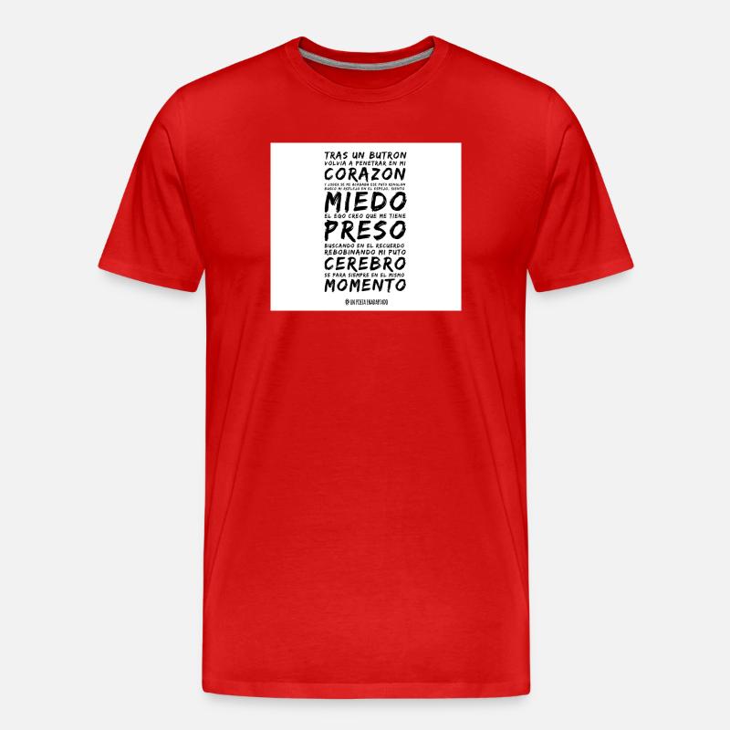 Herz und Angst im Vers - Männer Premium Bio T-Shirt - Rot