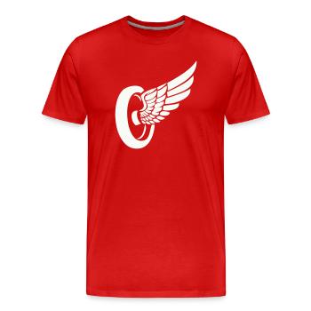 Reifen Flügel - Männer Premium Bio T-Shirt - Rot - Vorne - Damien (186cm)