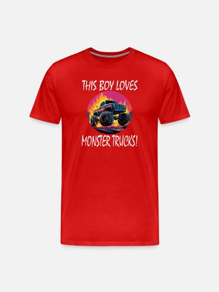 Monster Truck Flame Show - T-shirt bio Premium Homme - rouge