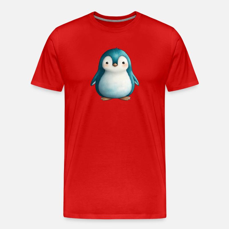 Pinguinbaby, Polartier, Eisscholle - Männer Premium Bio T-Shirt - Rot