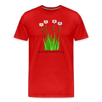 LES FAMEUX ROSEAUX SOCIAUX !  - T-shirt bio Premium Homme - rouge - Devant - Damien (186cm)