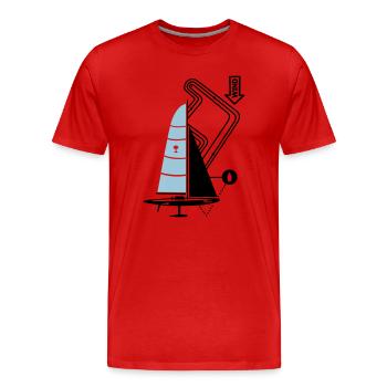 Parcours de régate moderne de voilier Yacht Yacht - T-shirt bio Premium Homme - rouge - Devant - Damien (186cm)