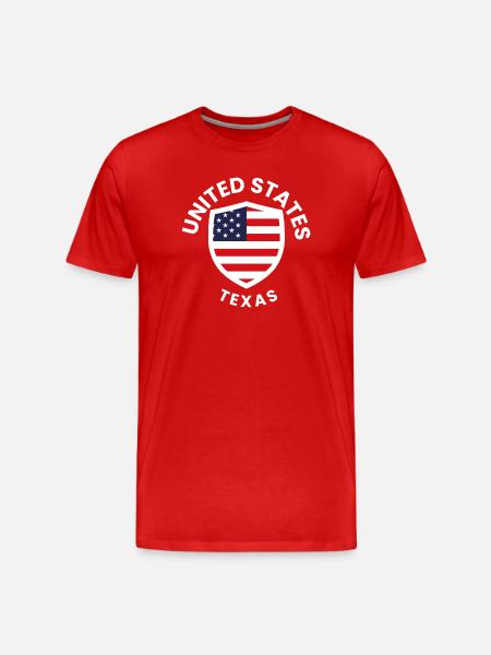 Shielded USA Texas emblem - Men's Premium Organic T-Shirt - red