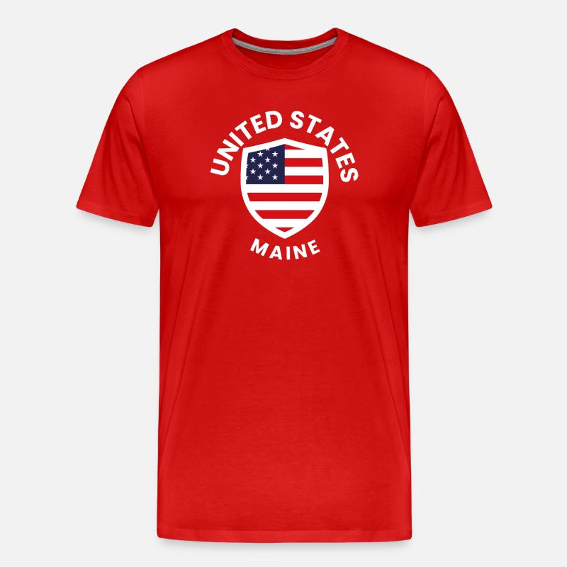 Bouclier du drapeau à thème américain - T-shirt bio Premium Homme - rouge
