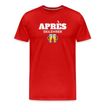 Moniteur après ski avec chopes de bière - T-shirt bio Premium Homme - rouge - Devant - Damien (186cm)