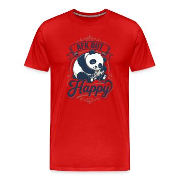 AFK Panda Happy Gaming-Design - Männer Premium Bio T-Shirt - Rot - Vorne - Damien (186cm)