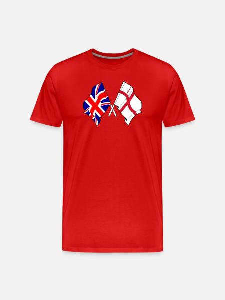 City of London & Great Britain Flags - Men's Premium Organic T-Shirt - red