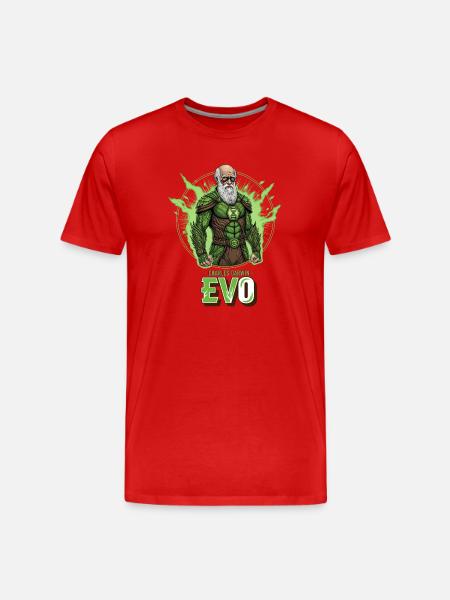 Évo Darwin Vert Héros - T-shirt bio Premium Homme - rouge