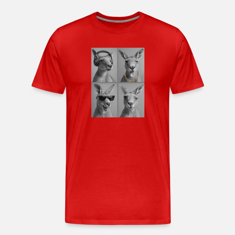 känguru - Männer Premium Bio T-Shirt - Rot