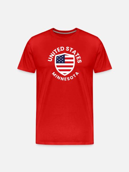 Patriotic USA Minnesota Shield Design - Men's Premium Organic T-Shirt - red