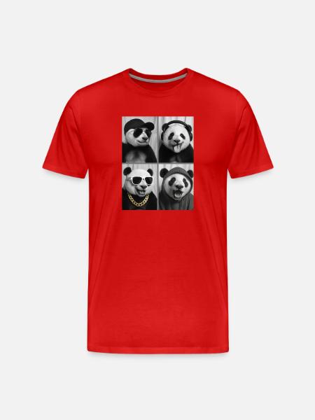 Panda - T-shirt bio Premium Homme - rouge