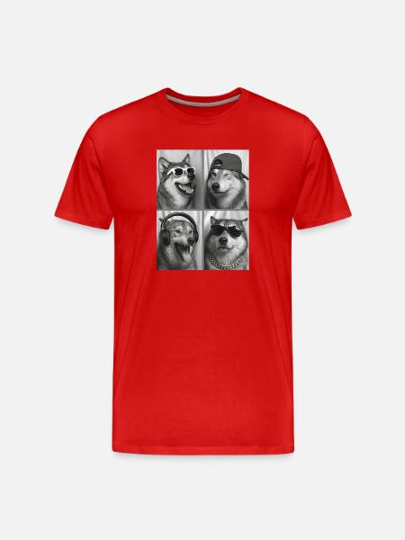 Wolf - Men's Premium Organic T-Shirt - red