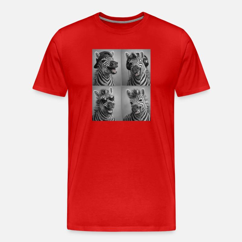Zebra - Männer Premium Bio T-Shirt - Rot