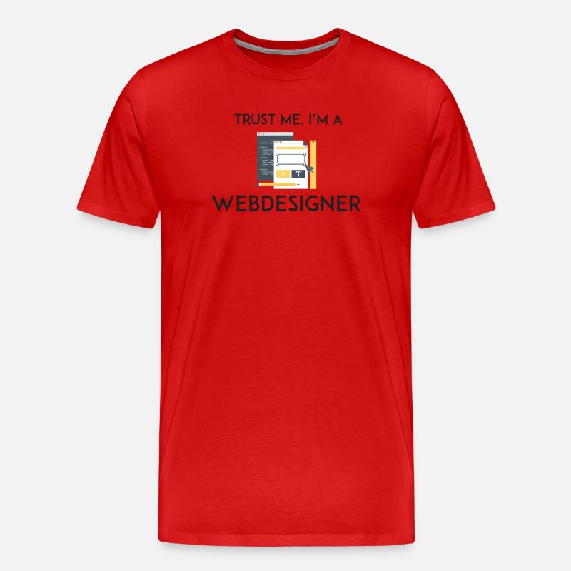 Vertrau mir, ich bin Webdesigner - Männer Premium Bio T-Shirt - Rot