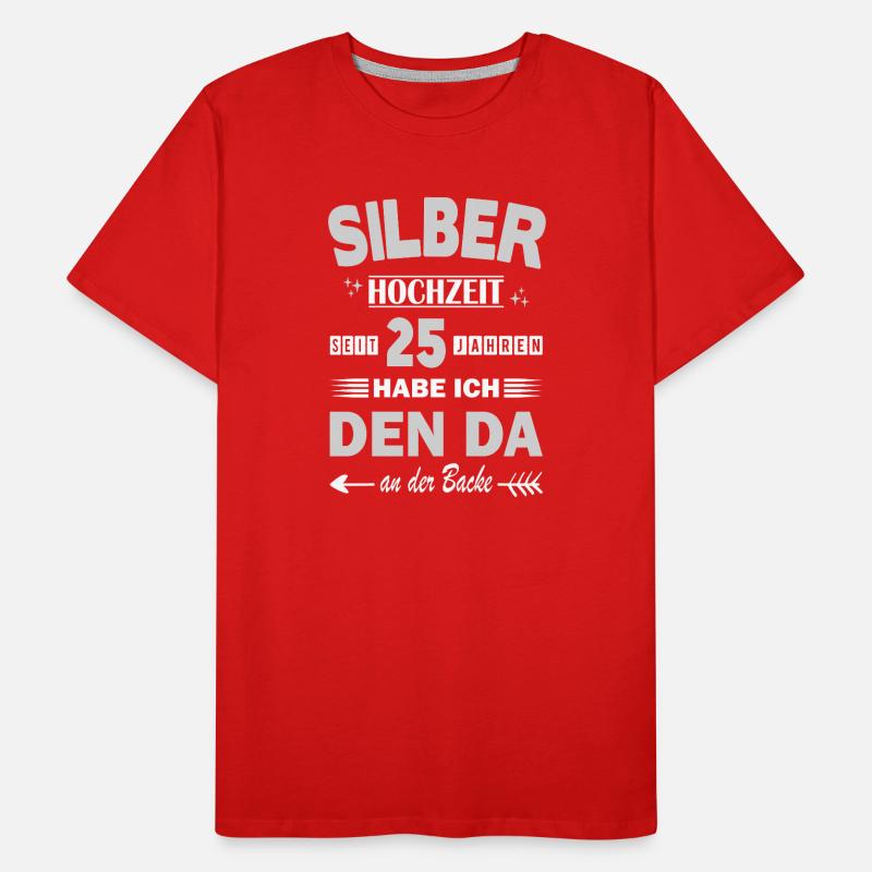 Silberhochzeit 25 Hochzeitstag Jahrestag Ehemann Männer Premium Bio T-Shirt