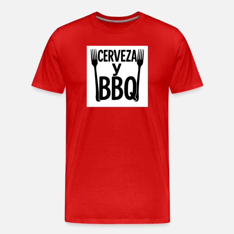 Design numérique « Bière & BBQ » - T-shirt bio Premium Homme - rouge