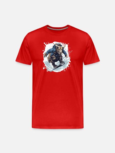 Bulle Snowboard Taurus - Men's Premium Organic T-Shirt - red
