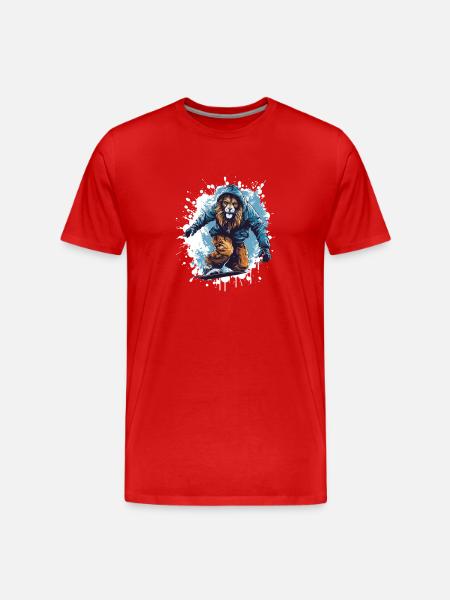 Löwe Snowboard - Men's Premium Organic T-Shirt - red