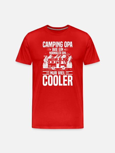 Camping Opa Viel Cooler - Männer Premium Bio T-Shirt - Rot