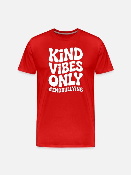 Kind Vibes Only Anti Bullying - Men's Premium Organic T-Shirt - red
