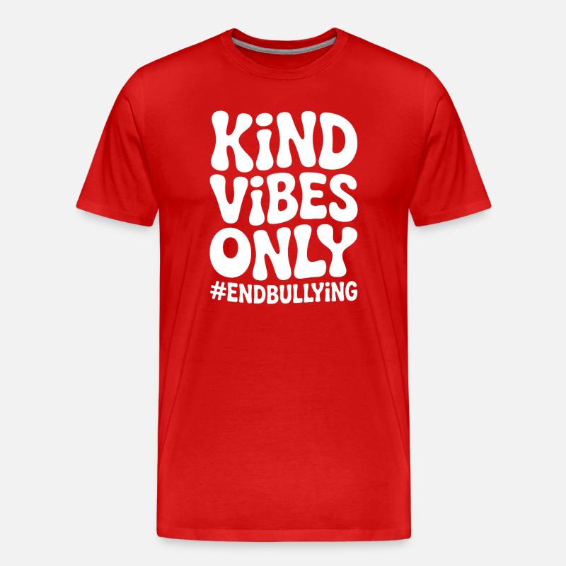 Nur freundliche Vibes: Mobbing beenden - Männer Premium Bio T-Shirt - Rot