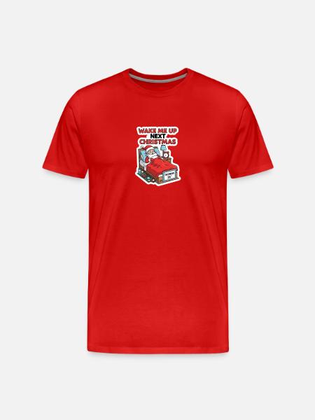 Réveille-moi à Noël prochain - T-shirt bio Premium Homme - rouge