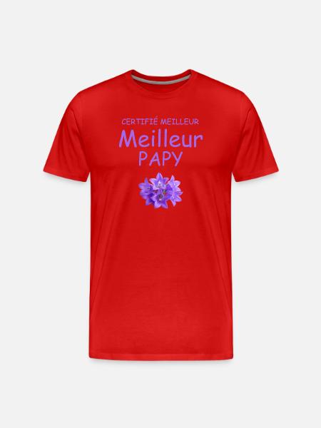 Bester Opa - Männer Premium Bio T-Shirt - Rot
