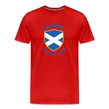 Falkirk Scottish Shield Design - Men's Premium Organic T-Shirt - red - Front - Damien (186cm)