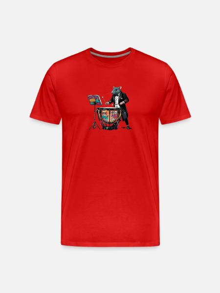 Timpani graffiti rat on drums - Men's Premium Organic T-Shirt - red
