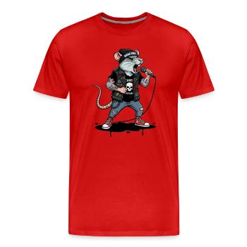 Punk Ratte Bühnenheld - Männer Premium Bio T-Shirt - Rot - Vorne - Damien (186cm)