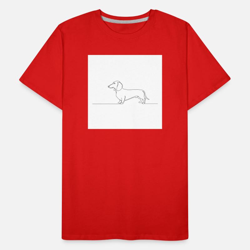 One-line dachshund illustration Men's Premium Organic T-Shirt