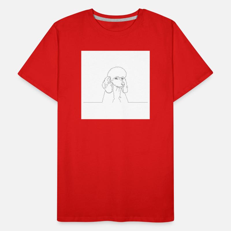 Minimalist Poodle Line Drawing Men's Premium Organic T-Shirt