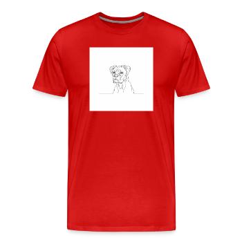 Boxer Hund - Männer Premium Bio T-Shirt - Rot - Vorne - Damien (186cm)