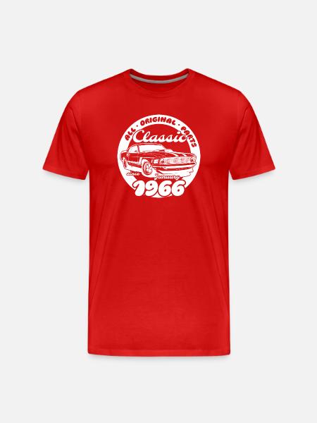 60th Birthday - Classic Musclecar 01/1966 - Men's Premium Organic T-Shirt - red
