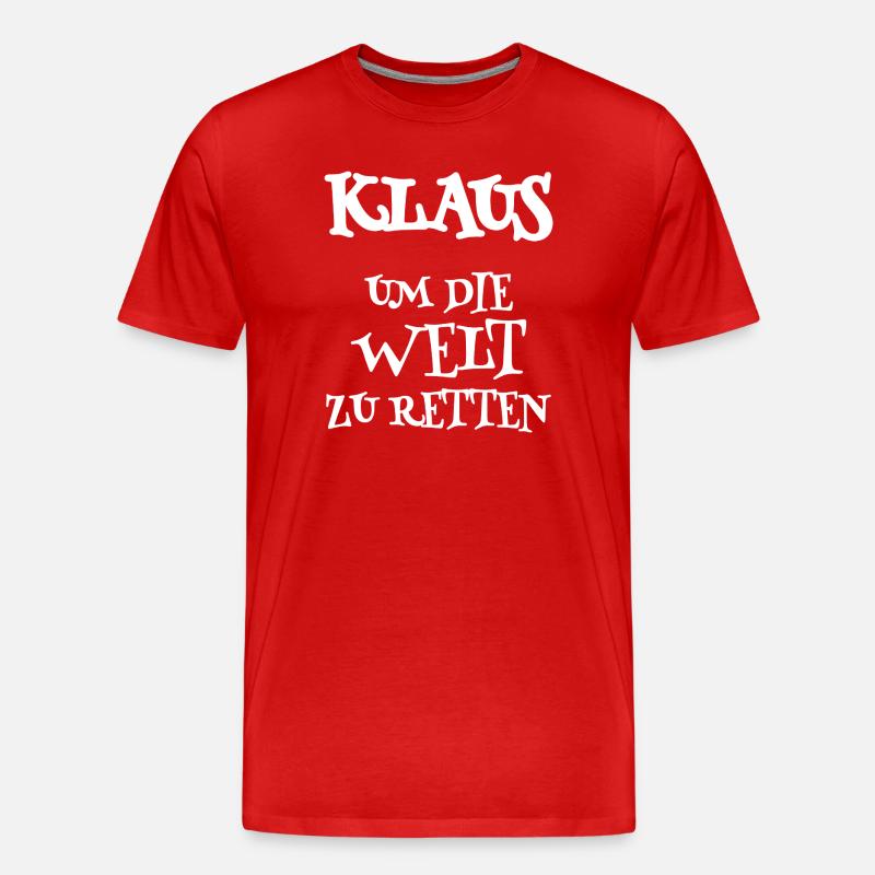Retter Klaus - Männer Premium Bio T-Shirt - Rot