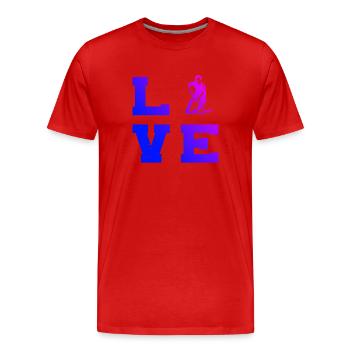 Floorball Liebe zum Anziehen - Männer Premium Bio T-Shirt - Rot - Vorne - Damien (186cm)