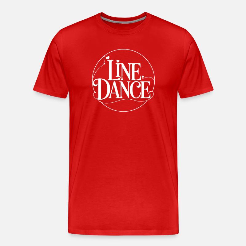 LineDance Schriftzug Ornament - Männer Premium Bio T-Shirt - Rot