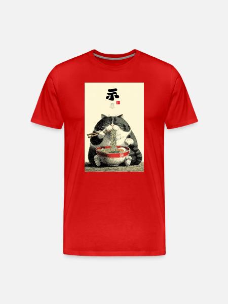 Neko-Nudelfest - Männer Premium Bio T-Shirt - Rot