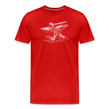 Forged Steel Anvil Motif - Men's Premium Organic T-Shirt - red - Front - Damien (186cm)