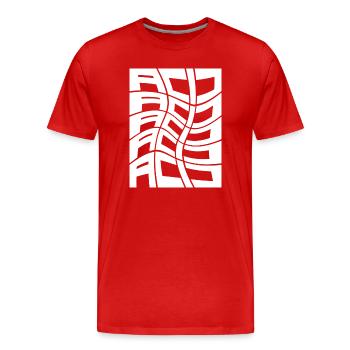 Musique Acid Techno - T-shirt bio Premium Homme - rouge - Devant - Damien (186cm)