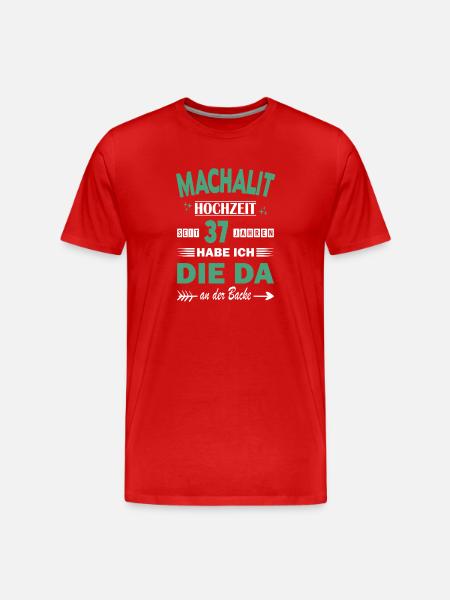 37 Years Relationship Anniversary Wedding Anniversary - Men's Premium Organic T-Shirt - red