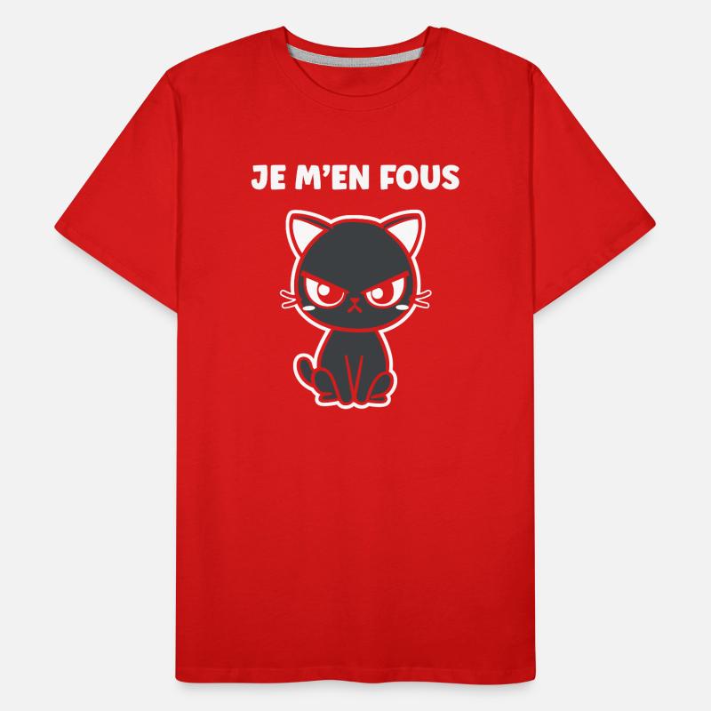 Chat noir grognon T-shirt bio Premium Homme